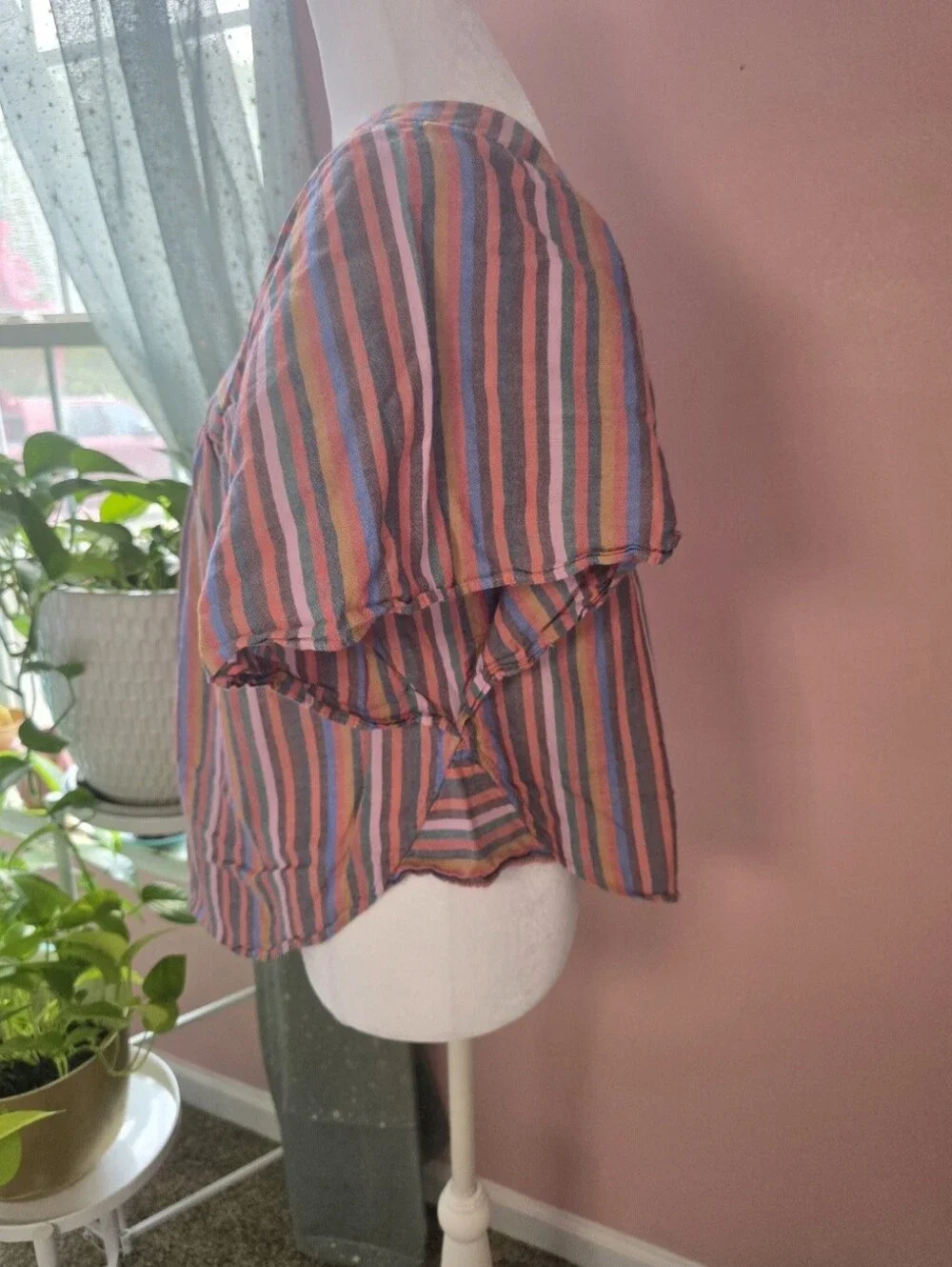 Madewell Striped Square Neck Babydoll Top Size Small